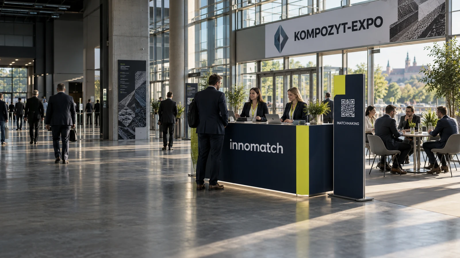 Stand Innomatch i strefa rozmów biznesowych
